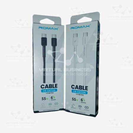 CABLE DE DATOS ROMAX TCD0474 1 METRO USB C A USB C 55W 6A