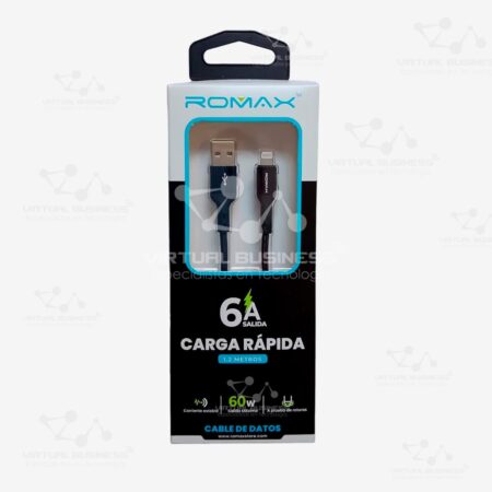 CABLE DE DATOS ROMAX TCD0578 1.2 METROS USB A USB-IOS 60W 6A