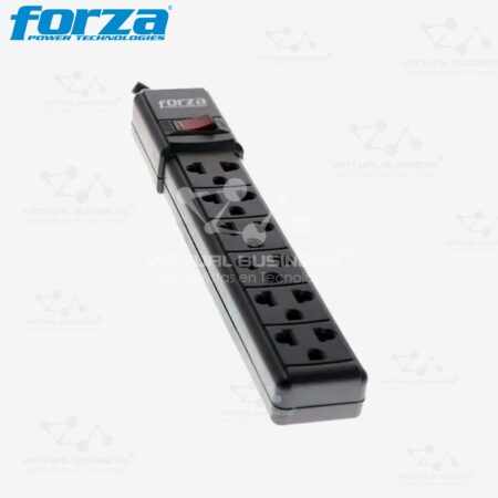 REGLETA FORZA DE 6 TOMAS PS-001B NEGRO 220V