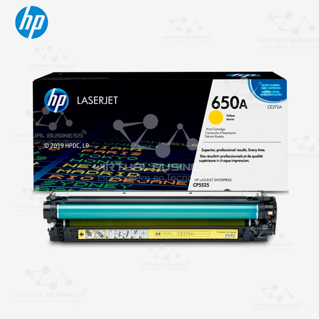 TÓNER HP 650A AMARILLO LASER JET CE272A - Imagen 2