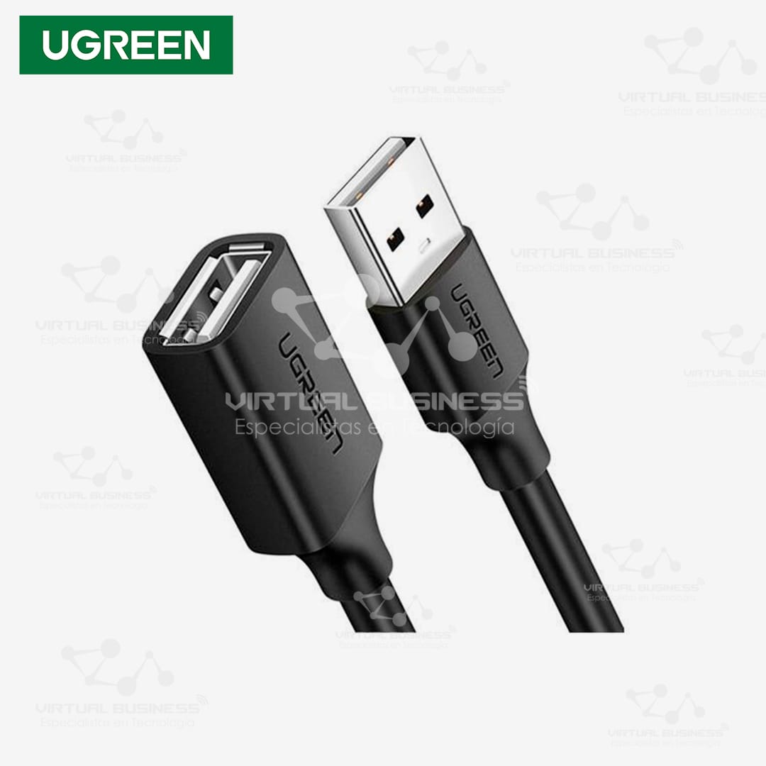 CABLE UGREEN USB 2.0 MACHO A HEMBRA 1M NEGRO US102 - Imagen 2