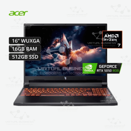 LAPTOP GAMER ACER NITRO ANV16-42-R96P RYZEN 7-260 16GB 512GB SSD GEFORCE RTX 5050 8GB 16 WUXGA 180HZ