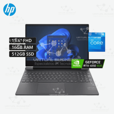 LAPTOP GAMER HP VICTUS 15-FA2082, INTEL CORE I5-13420H HASTA 4.6 GHZ, RAM 16GB, SSD 512GB, 6 GB NVIDIA GEFORCE RTX 4050, LED 15.6" FHD 144HZ