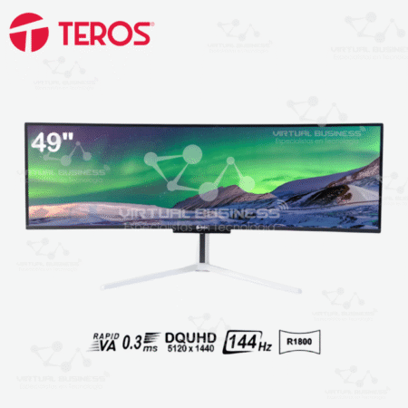 MONITOR GAMER TEROS TE-4920G, 49 PULGADAS VA, 144HZ, 0.03MS, HDMI, DP, RJ45, SPEAKER