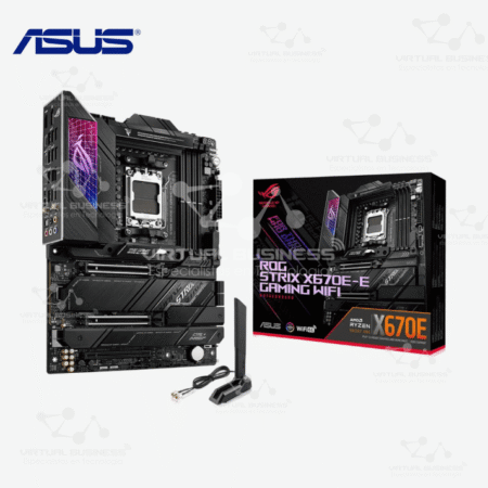 PLACA MADRE ASUS ROG STRIX X670E-E GAMING WIFI 6E AM5 AMD X670E DDR5 M.2 USB 3.2 SATA 6GB/S BLUETOOTH ATX