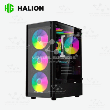 CASE GAMER HALION DATAONE ZIGMA G02 VIDRIO TEMPLADO| S/FUENTE| 4 LED-RGB