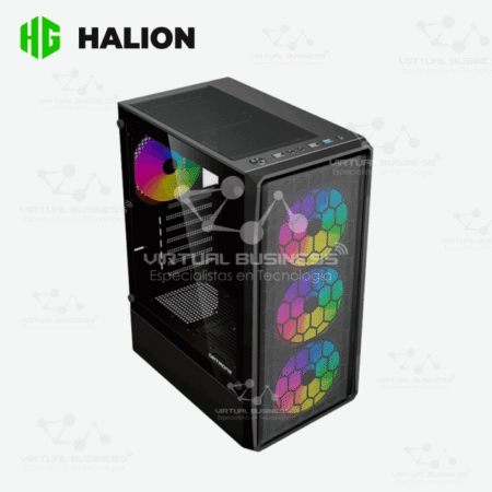 CASE GAMER HALION DATAONE ZIGMA G03 VIDRIO TEMPLADO| S/FUENTE| 4 LED-RGB