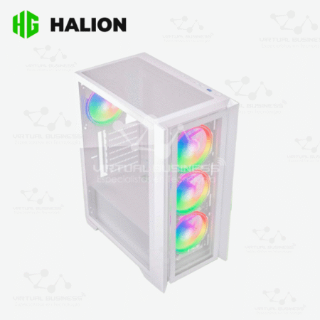 CASE GAMER HALION TITAN 109 WHITE S/ FUENTE VIDRIO TEMPLADO 4XLED-RGB