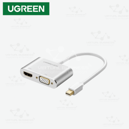 ADAPTADOR UGREEN MINI DP TO HDMI + VGA CONVERTIDOR SILVER MD115 - 20421
