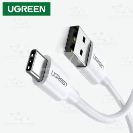 CABLE DE CARGA NIQUELADO UGREEN USB-A 2.0 A USB-C 1M (WHITE) US287