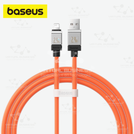 CABLE DE CARGA USB A LIGHTNING (IPHONE) BASEUS COOLPLAY SERIES 2.4A - 1M NARANJA