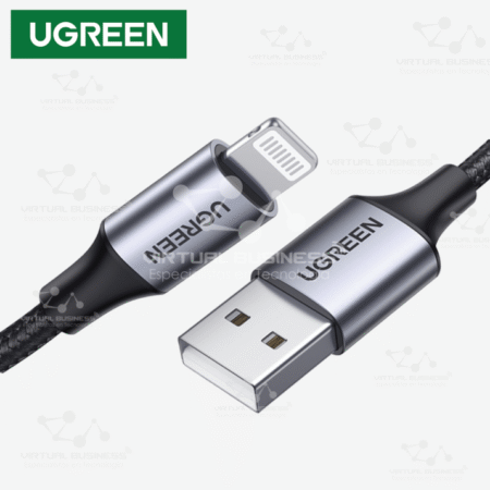 CABLE LIGHTNING A USB UGREEN 2.4A TRENZADO 1M (US199) - NEGRO