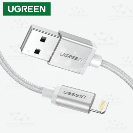 CABLE UGREEN 60161 USB A - LIGHTNING PARA IPHONE 2.4A 1M PLATEADO