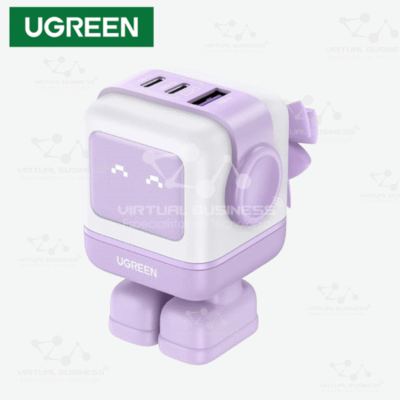 CARGADOR USB-C UGREEN ROBOT 65W GAN NEXODE MACBOOK IPHONE CD361 35314 PÚRPURA
