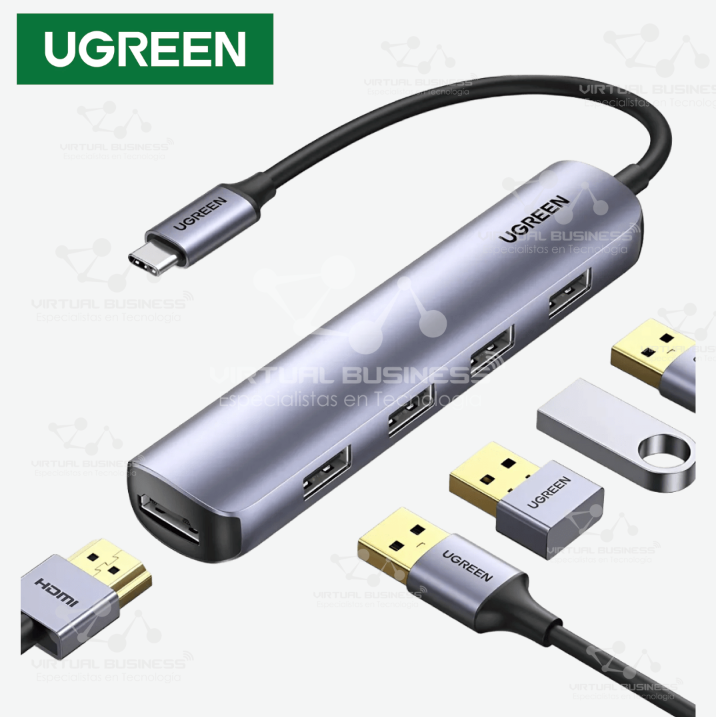 HUB UGREEN USB-C A 4×USB 3.0 + HDMI CM417 20197