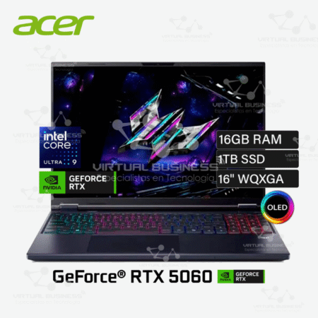 LAPTOP ACER PREDATOR HELIOS NEO 16S INTEL CORE ULTRA 9-275HX 16 GB RAM 1TB SSD RTX 5060-8GB