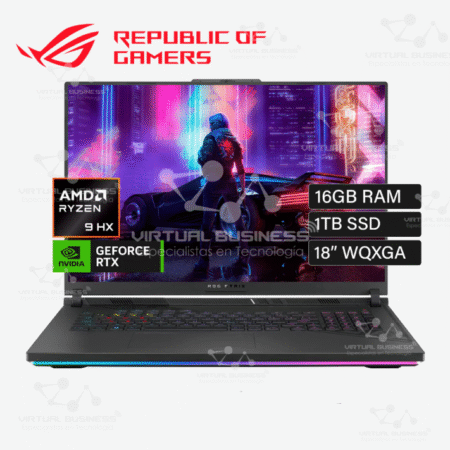 LAPTOP ASUS ROG STRIX G18 G814 G814PH-ES94 RYZEN 9 8940HX RAM 16GB DISCO 1TB SSD VIDEO NVIDIA RTX 5050 8GB 18" WQXGA WINDOWS 11