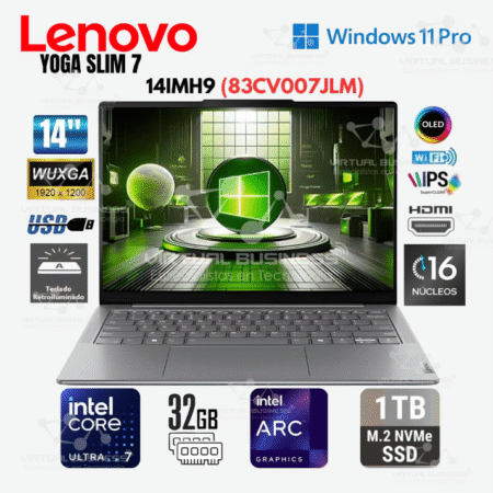 LAPTOP LENOVO YOGA SLIM 7 14IMH9 INTEL CORE ULTRA 7155H 32GB RAM 1TB SSD 14" WUXGA WIN 11-83CV007JLM