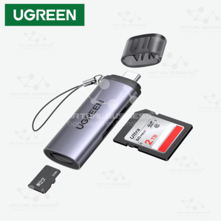 LECTOR DE TARJETAS UGREEN USB-C A SD Y MICROSD (CM184)