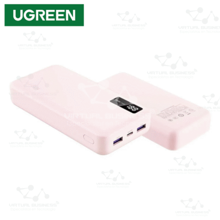 POWER BANK CARGA RÁPIDA PANTALLA 20000MAH UGREEN PB312 ROSA - 65589B
