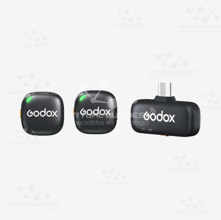 MICRÓFONO LAVALIER INALÁMBRICO GODOX C01 KIT2 PARA IPHONE Y ANDROID, USB C - Imagen 2