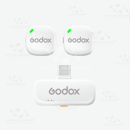 MICRÓFONO LAVALIER INALÁMBRICO GODOX C01 KIT2 PARA IPHONE Y ANDROID, USB C COLOR BLANCO