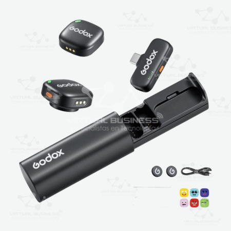 MICRÓFONO LAVALIER INALÁMBRICO GODOX C01 KIT2 PARA IPHONE Y ANDROID, USB C