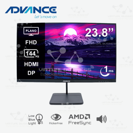 MONITOR PLANO ADVANCE ADV-2454S, 23.8″ FHD IPS, HDMI, DP, AUDIO OUT, 1MS, 144HZ