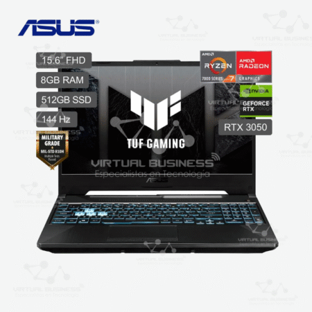 LAPTOP ASUS TUF GAMING A15 AMD RYZEN 7 7445HS 512GB SSD 8GB RAM 15.6 PULGADAS RTX 3050