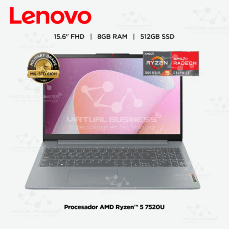 LAPTOP IDEAPAD SLIM 3 GEN 8 AMD RYZEN 5 8GB RAM 512GB SSD FHD 15 PULGADAS