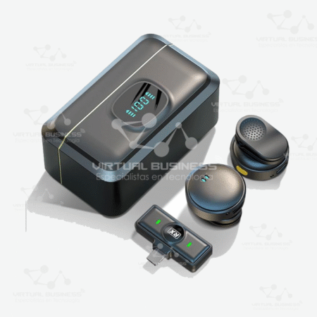 MICRÓFONO LAVALIER INALÁMBRICO 2.4GHZ CON SUCCIÓN MAGNÉTICA Y ESTUCHE DE CARGA