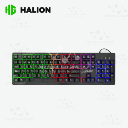 TECLADO GAMER HALION PANTRO K330 MEMBRANA LUZ LED RAINBOW