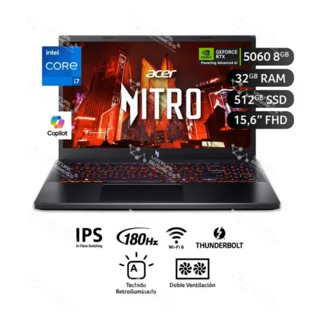 Laptop Acer Nitro Core 7 32GB 512GB 180Hz